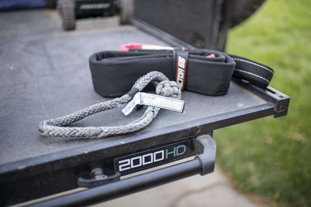 Factor 55 soft shackles are a must creating an offroad rescue kit on a BEDSLIDE